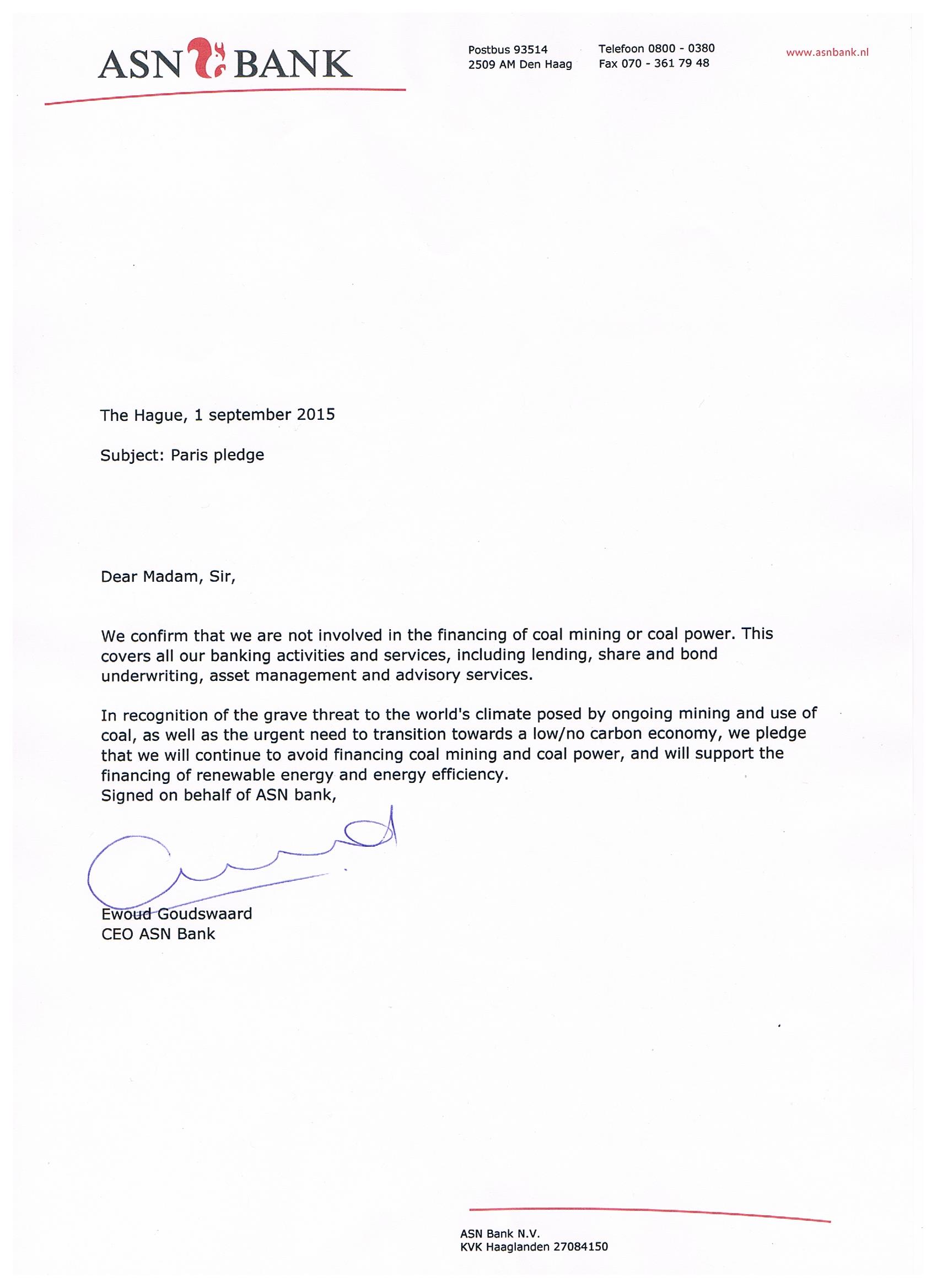 Banks Do The Paris Pledge
