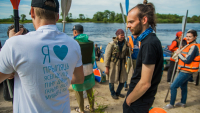 Protest against E40 waterway