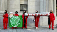 Fridays For Future outside Sumitomo Mitsui Banking Corporation, Nagoya branch, Japan. 