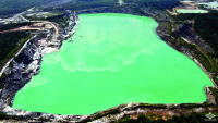 Tailings pond at Adaro's South Kalimantan coal mine
